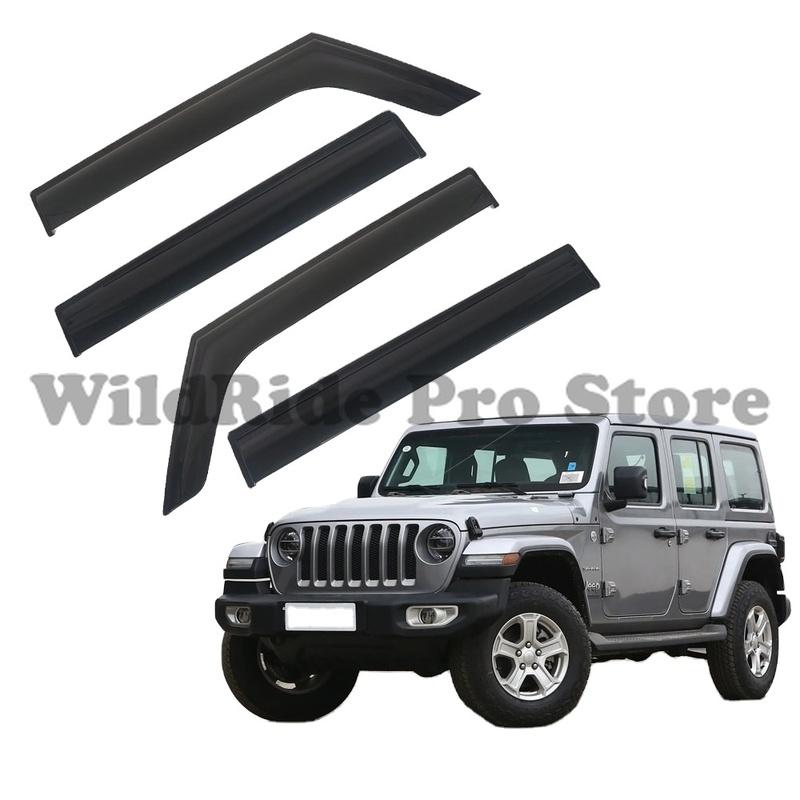 1 Set Rain Guards Suitable for Jeep Wrangler JL 2007-2017 Vent Window Visor Car Window Deflectors Rain Sun Vent Shade Rain Guard