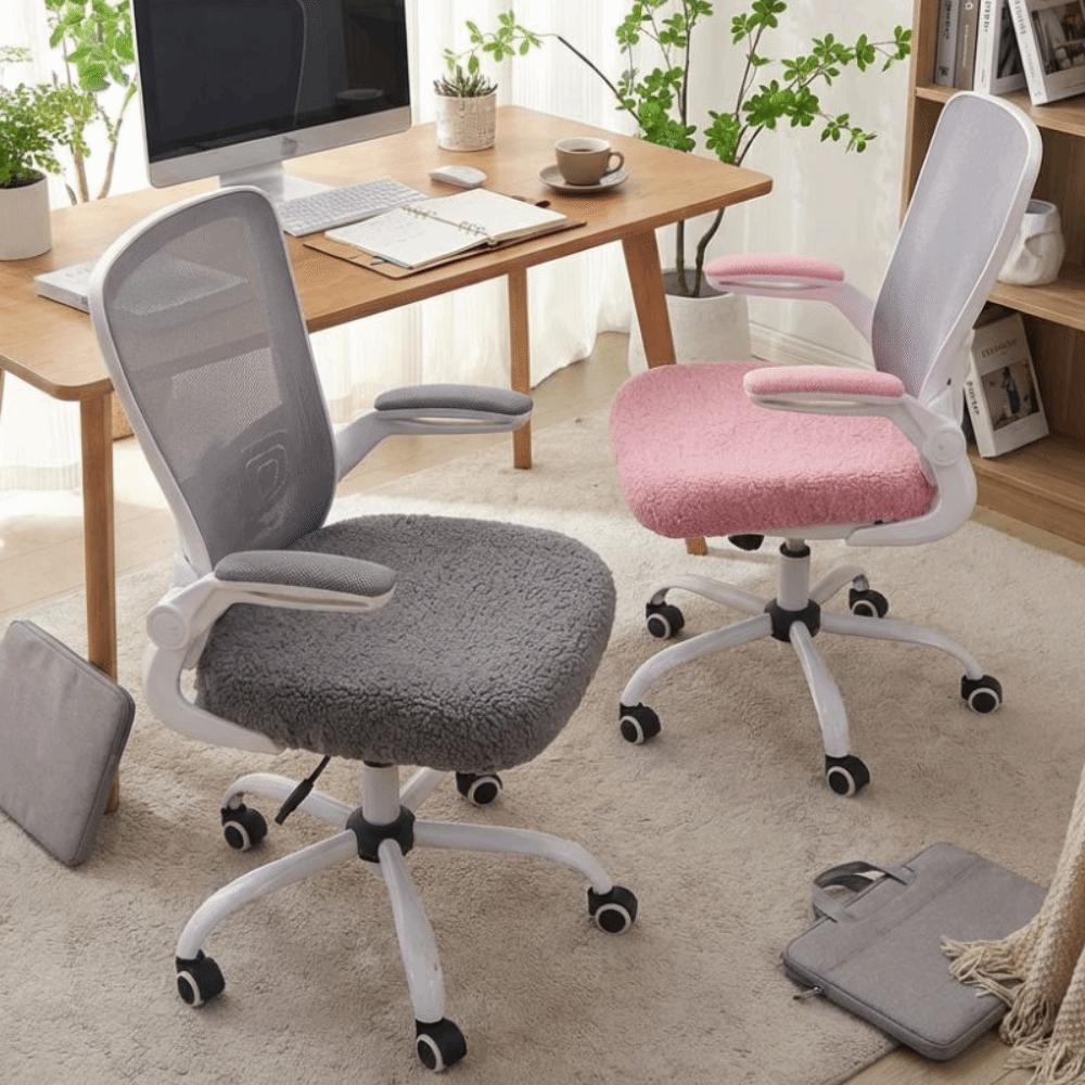 Washable Office Chair Covers Cozy Plush Chair Seat Protector Armchair Seat Cover Winter Use