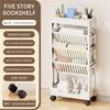 5 Tiers/2 Tiers Mobile Storage Trolley with Wheels Convenient Utility Cart for Kitchen Bathroom Living Room Decoration