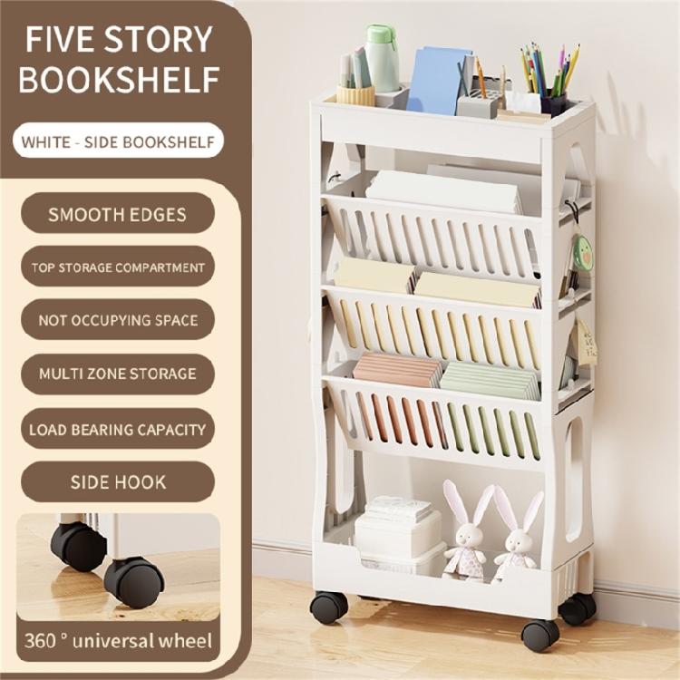 5 Tiers/2 Tiers Mobile Storage Trolley with Wheels Convenient Utility Cart for Kitchen Bathroom Living Room Decoration