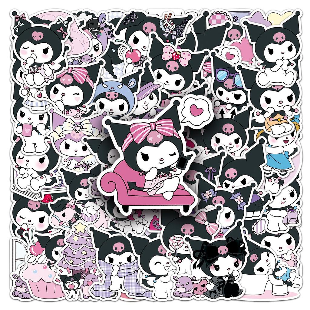 50 Kuromi Sanrio Stickers - Cute & Waterproof for Journals & Insulated Cups