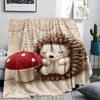 Knitted sloth hedgehog dog Print Flannel Blanket,High quality Comfortable for All Seasons,Home Decor,Warmth and Comfort,Perfect for Christmas Gifts