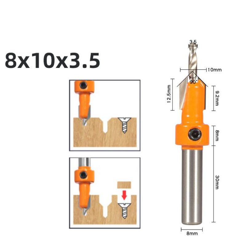 

Фреза с зенковкой, винт, HSS, деревообрабатывающий экстрактор Remon, снос для фрезы по дереву, хвостовик 8 мм 10*3.5 оранжевый