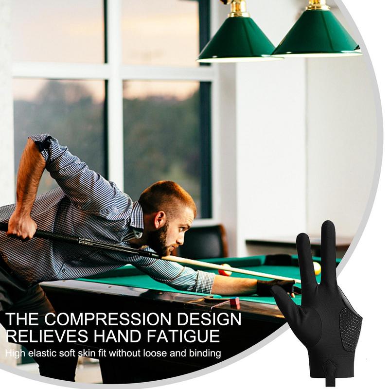 Open Finger Billiard Pool Gloves Breathable Snooker Glove Non Slip Left Hand 3 Finger Glove Training Shooters Gloves Accessories