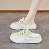 Breathable One-pedal Heelless Sports Cool Slippers Women's Summer Wear 2025 New Thick-soled Heightening Bag Head Half Slippers