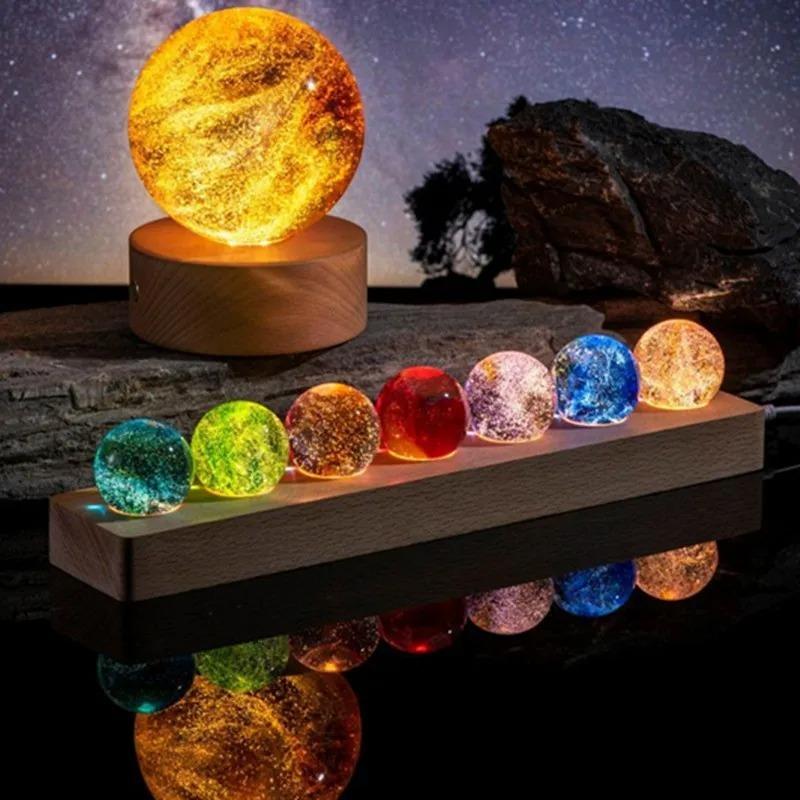 Fantasy Bunter Glassternball Leuchtender Planet Astronomie Planeten Kugel Fantastischer Stil Heimdekoration Kosmisches Modell Kindergeschenk