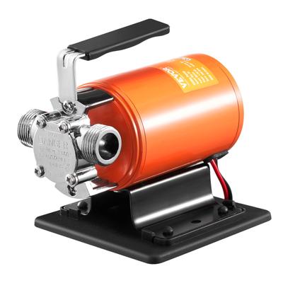 Pompe de transfert d'eau, 12V CC 23 L/min(360 GPH) 75W(1/10CV), Pompe utilitaire électrique portable avec kit de tuyau d'aspiration de 183 cm / 6 pieds, Turbine