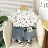 Boys' Summer Outfit Set Children's Set Summer Cartoon Print Three-dimensional Boys' Baby Short Sleeved Two-piece Set