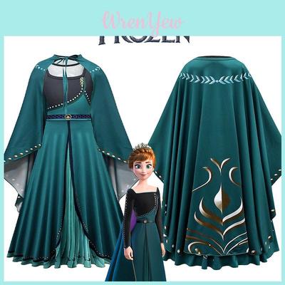 Frozen Anna Princess Cosplay Costume Dress Cloak Outfit Fancy Dress Party