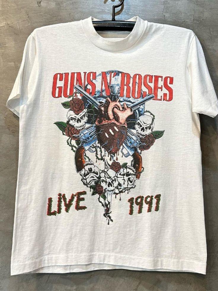 Guns N Roses рок-тур концертная футболка с коротким рукавом белого цвета классическая рубашка KV36877 Унисекс футболка XXXXL