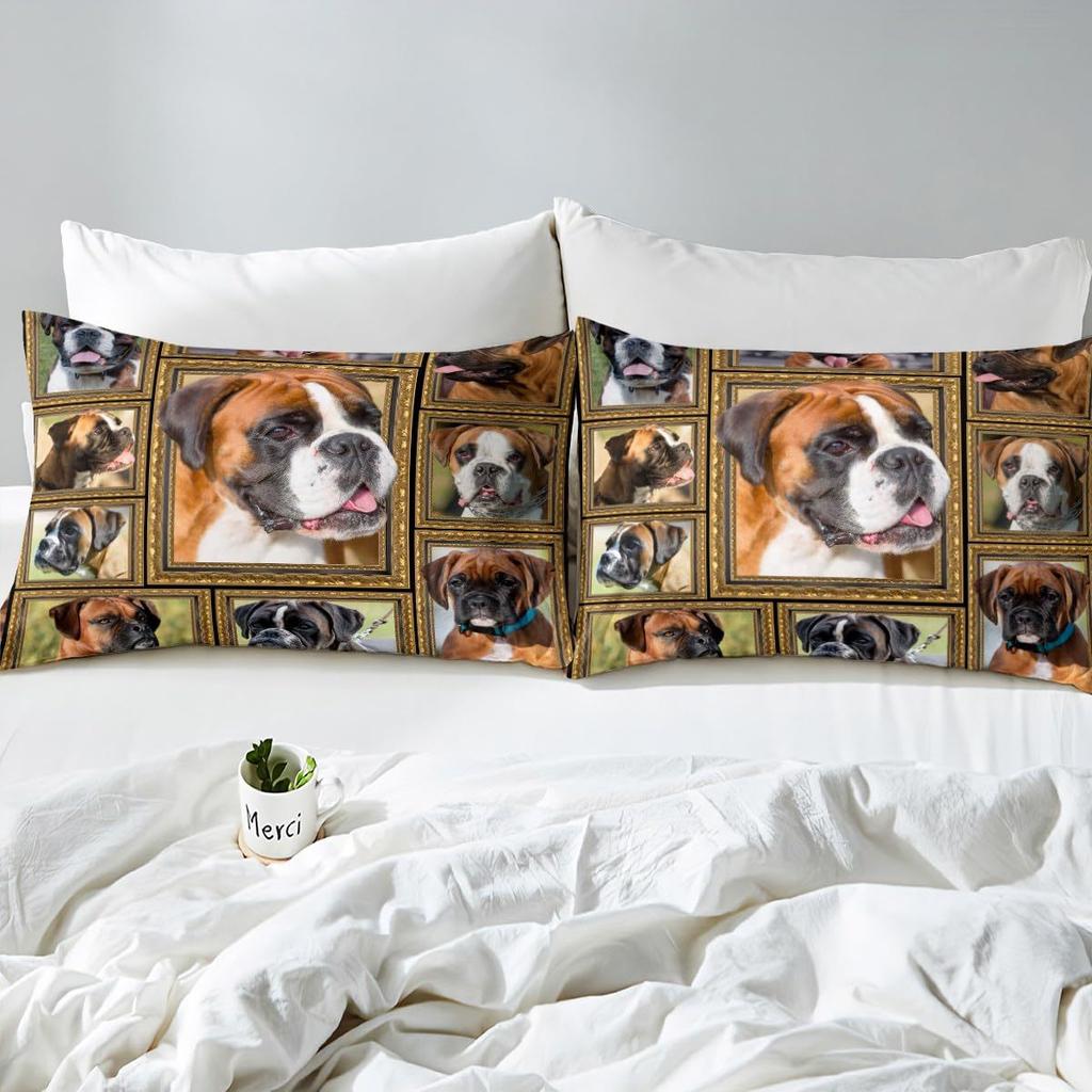 Dog Puppy Down Comforter Set Bedding Set 3-piece Cover Set