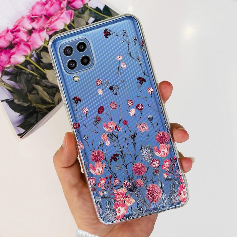 For Samsung M32 Case Galaxy M32 SM-M325F Cover Cute Fashion Flower Cartoon Soft Cases For Samsung M22 F22 M52 5G SM-M526B Bumper