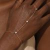 CANNER 925 Silver Classic Plain Chain Simple Finger Bracelet For Women Minimalism Hand Ring Chain Bracelets Jewelry