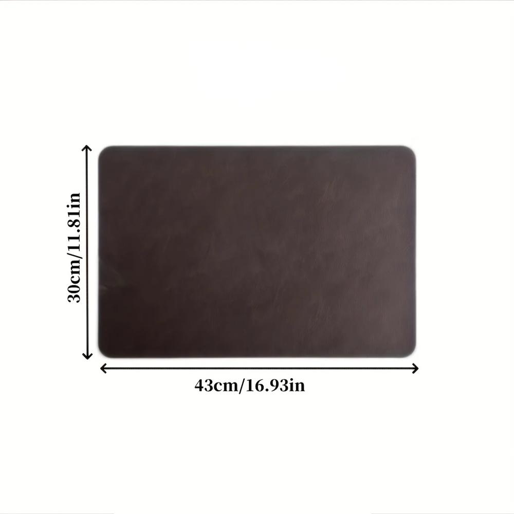 Square Imitation Faux Leather Kitchen Dining Table Insulation Placemat,Restaurant Decoration Insulation Table Mat 1/4/6pcs