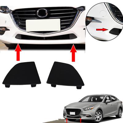 Coppia di tappi di copertura degli occhi del gancio di traino della griglia inferiore del paraurti anteriore da 2 pezzi per Mazda 3 2016-2018