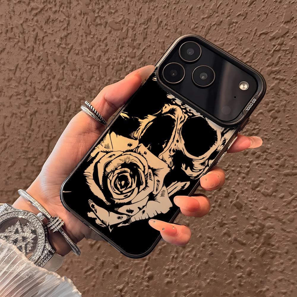 Cool Skull Phone Case For iPhone 17 16 15 14 13 12 11 Pro Max Air Matte Laser Aurora Shockproof Funda