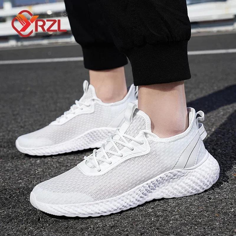 YRZL Men Casul Sports Shoes Breathable Walking Sneakers Outdoor Lightweight Comfortable Sweat-Absorbant Tenis Masculino Man Shoe