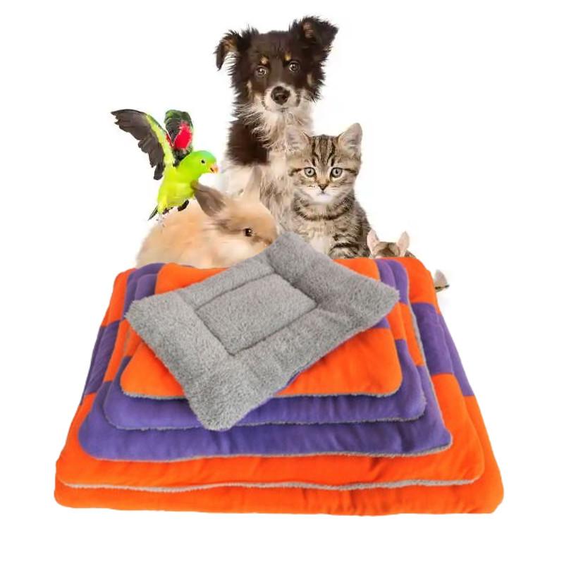 Pet Sleeping Pad With Flannel Cover And Pp Cotton Filling For Comfort And Warmth