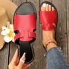 2025 European and American Foreign Trade Large Size Flat Bottom One-word Shoes Women's Leisure Hollow Fish Mouth Beach Cool Slippers Slippers