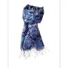 Used Indian silk stole, Ari embroidery, 1395, thin, spring/summer, 40x180, navy, Mother's Day gift