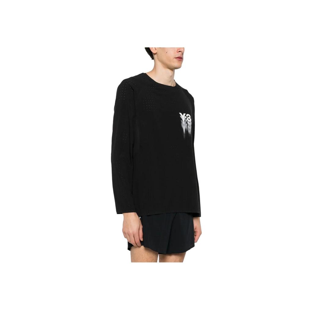 Y-3 Digital Print Loose Fit Crew Neck Short Sleeve T-Shirt Men Tops Black IN8744