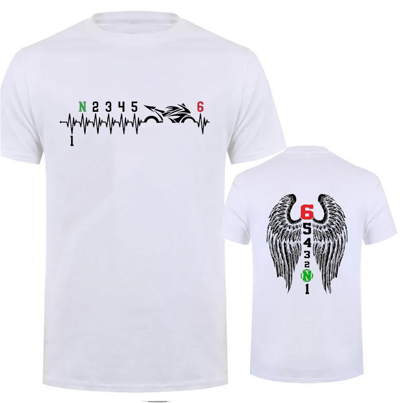 1N23456 Motorcycle Gear Biker Heartbeat Graphic Print T Shirt Men T-Shirts Summer Men's T Shirt Clothing Oversized Men Tshirt
