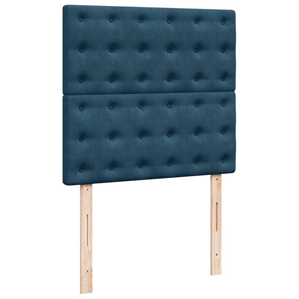 Ottoman Bed with Mattresses Dark Blue 160x200 cm Velvet