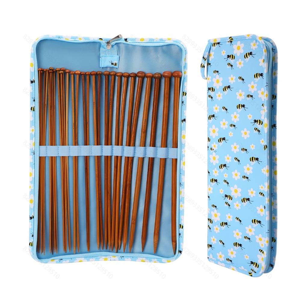 Carbonized Knitting Needle 25cm And Knitting Needle Case For Handmade Projects