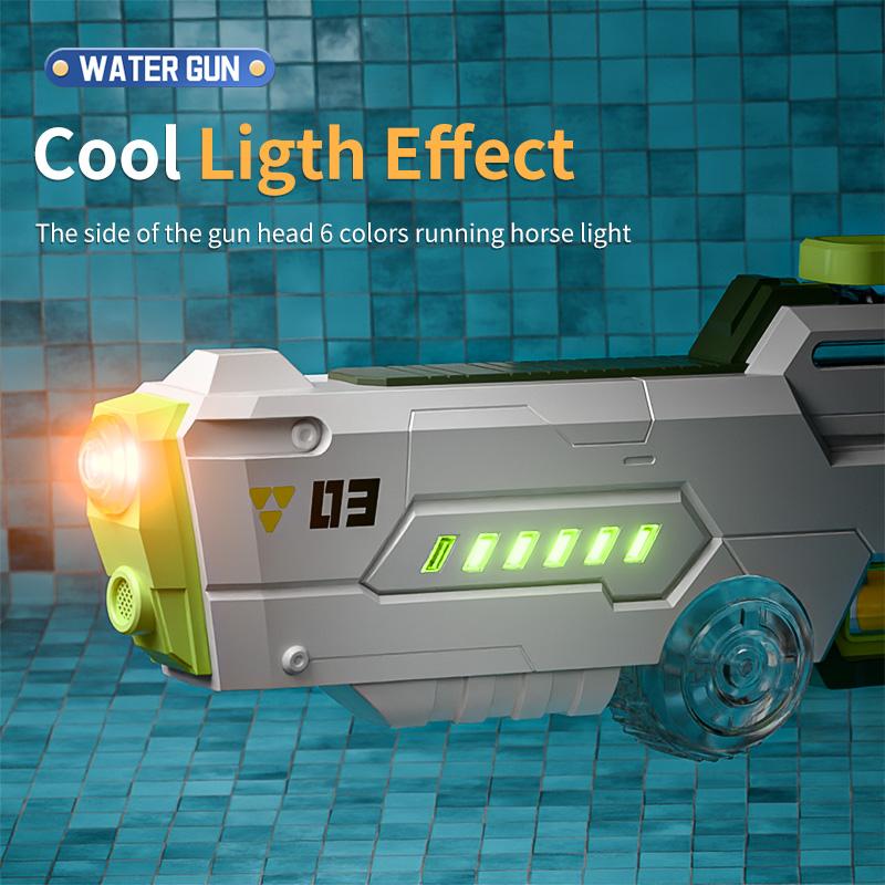Children Long Range Shooting Water Gun Automatic Water Absorption Water Guns With Light Summer Outdoor Beach Pool Toys For Kids