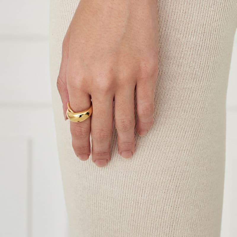 LAYERMOOD 23 Twist X Bold Ring-gold