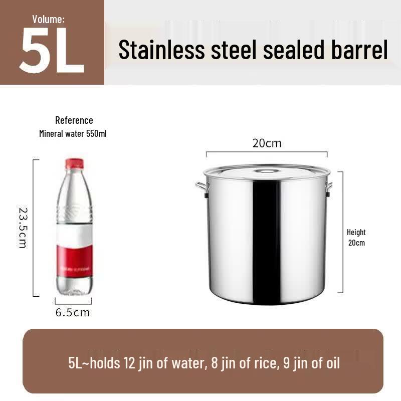 Nujun Commercial Stainless Steel Stock Pot 20cm D x 20cm H