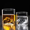 180ml/280ml Mountain Ridge Tumbler with 3D Mountain Base Crystal Whiskey Glass for Bourbon & Scotch