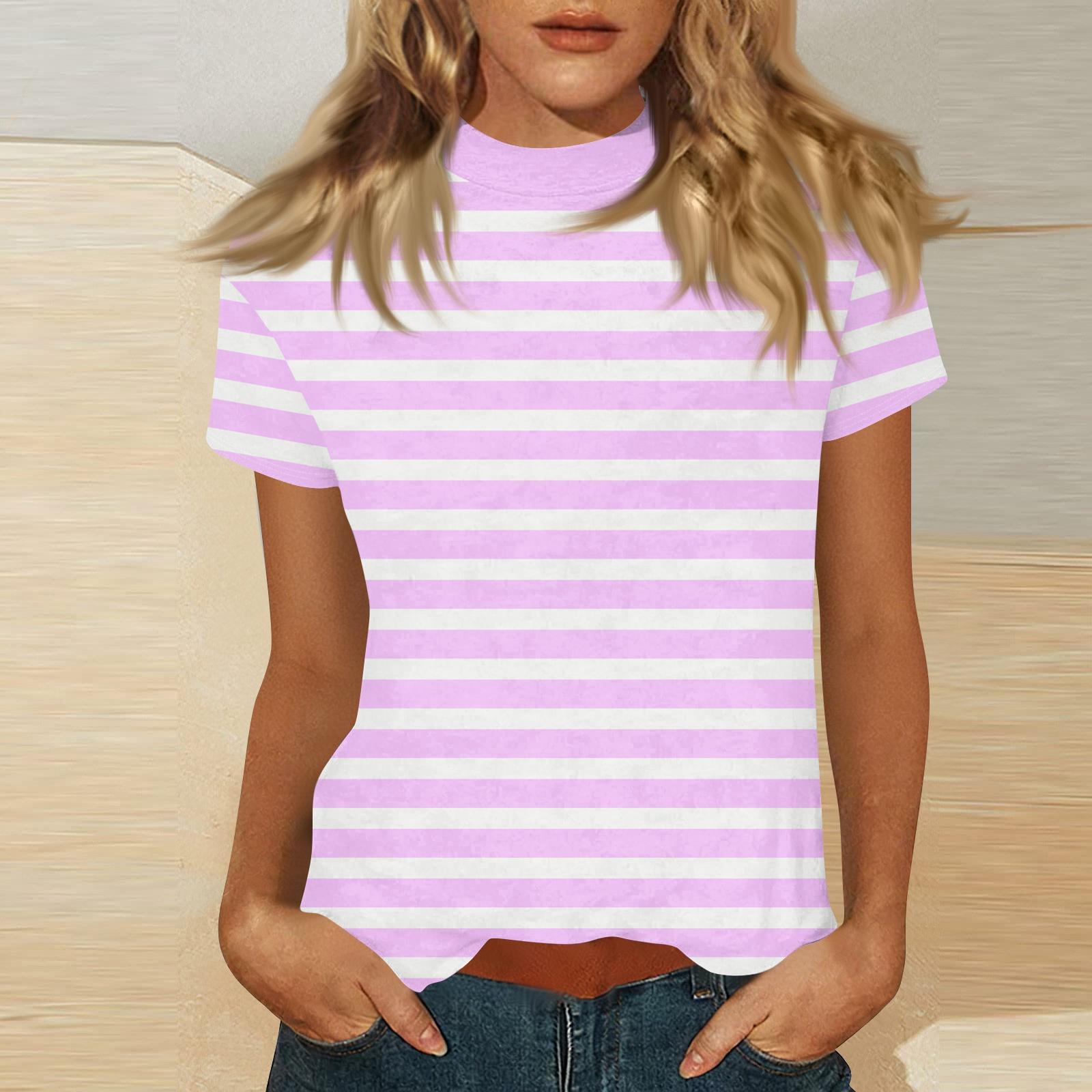 

Women s Mock Neck Short Sleeve Printed Top M