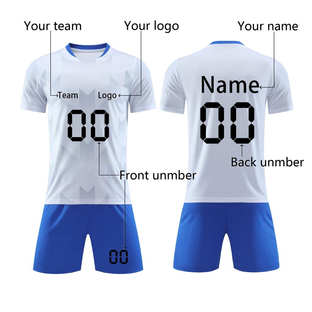 Men's Athletic Soccer Uniform Set, Short Sleeve Jersey and Shorts, Quick Dry Sportswear for Training and Matches