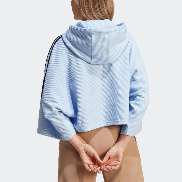 adidas Originals CROP HOODIE Sweatshirt Women's Light Pink Blue (Unisex) Sweatshirts IC5460