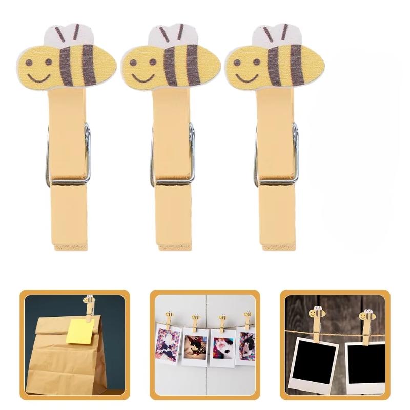 10pcs Wooden Pumpkin Adorable Cartoon Snack Photo Holders Decorative Picture Clamps Reusable Craft Clothespins Halloween Gift