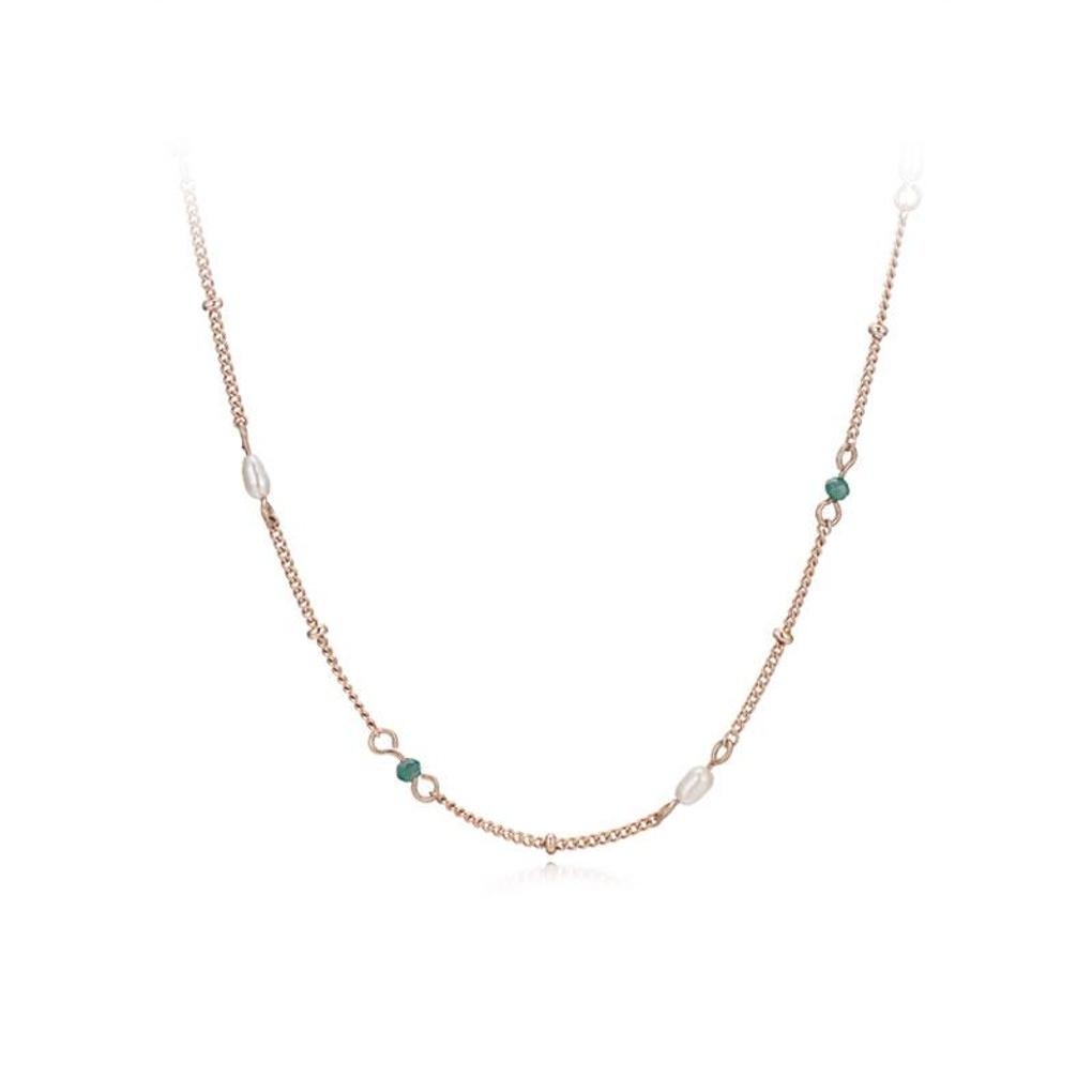 [LeShop] 14K Twine Pearl Necklace (Gold Plated)_LJ5148BRN