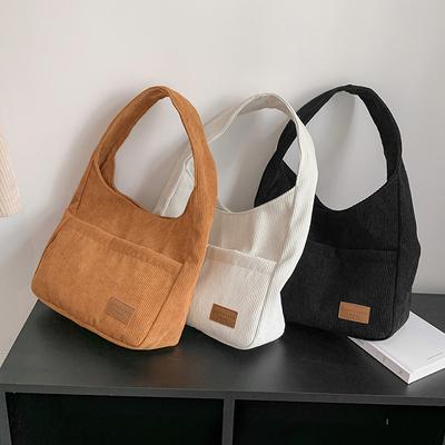 Fashion Corduroy Shoulder Bag Portable Tote Bag New Trend Large Capacity Bag Women
