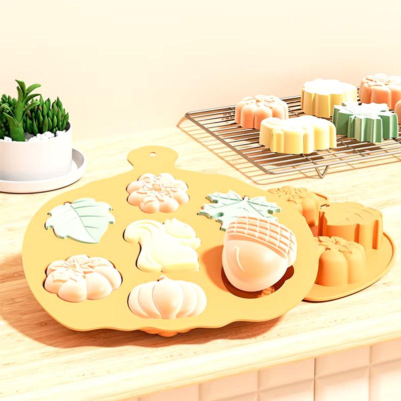 Fall-Themed Silicone Mold Set Pumpkin Acorn Leaf Molds for DIY Baking Crafts Non-Stick Reusable Molds Autumn Decoration Supplies