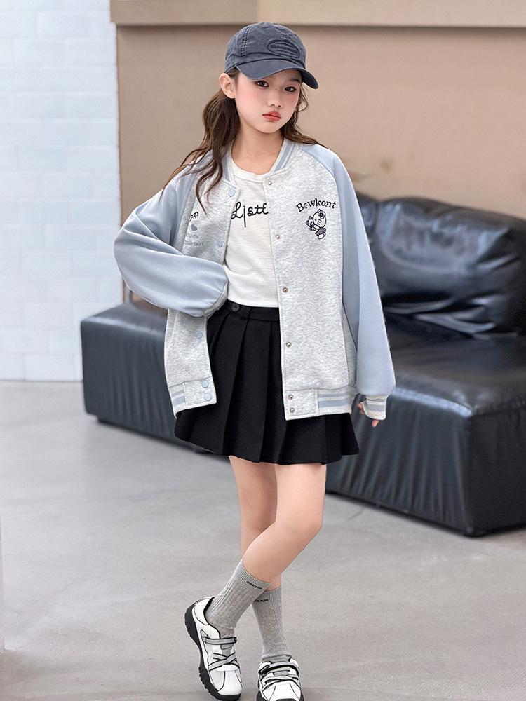 Girls' Windbreaker Baseball Jacket - Spring/Autumn 2026 Children's Clothing