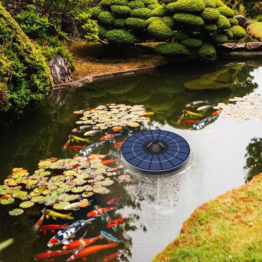 2.5W Round Solar Oxygen Pump Stable Silent Water Air Aerator Pumps For Aquarium Fish Tank Pond Outdoor Fishing Oxygenation