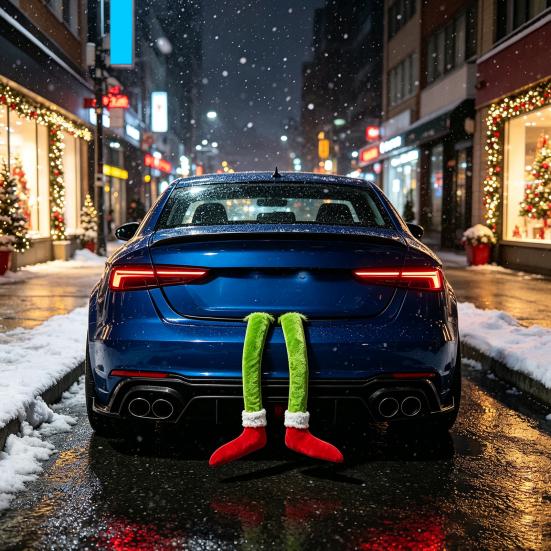 Originelle Weihnachtsbaum-Anhänger Lustige Elfenbeine Auto-Hängeornament, Dekoration mit weichen saisonalen Innenraum-Verzierungen Plüsch, Rot Grün Feiertag