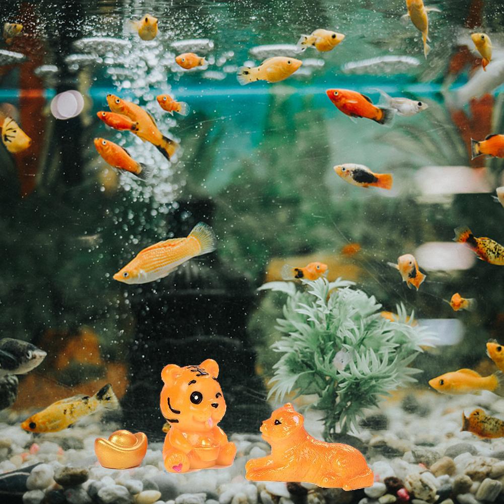 Cute Blessing Fortune Tiger-shaped  Ornaments, Micro Landscape Gardening Resin Decoration, Desktop Crafts Display Home Decor