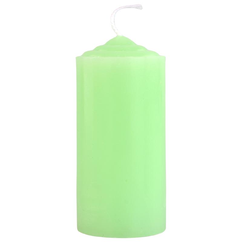 Colorful Macaron Short Cylindrical Black & Purple Unscented Candle for Home & Event Decor