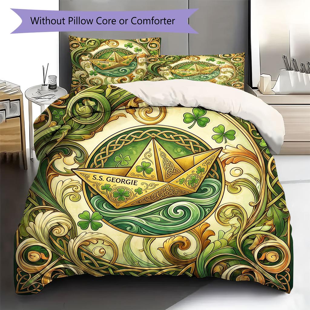 IT Pattern Bedding Quilt Set Quilt Cover Pillowcase Home Decoration Birthday Gift (1 * Duvet Cover + 2 * Pillowcase, Without Core)