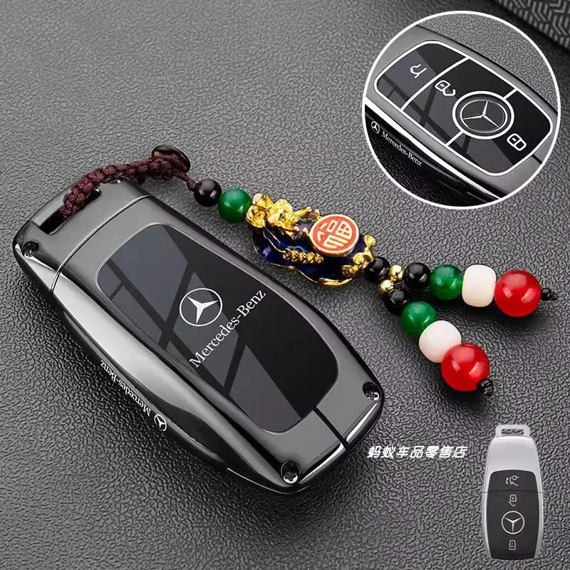Zinc Alloy Car Remote Key Case Cover Shell For Mercedes Benz A C E S G Class GLC CLE CLA GLB GLS W177 W205 W213 W222 X167 AMG FF2