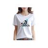 Adidas Logo Print Breathable Round Neck Short Sleeve T-Shirt Women T-Shirts White GN9151