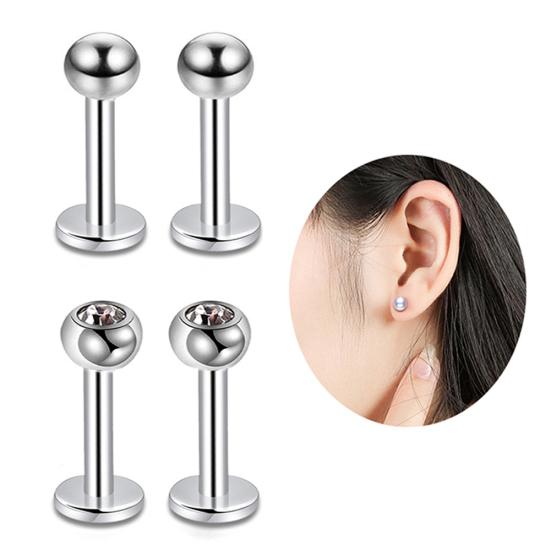 14Pcs Unisex Stainless Steel Anti-Allergic Lip Nose Nail Ear Stud Piercing Kit