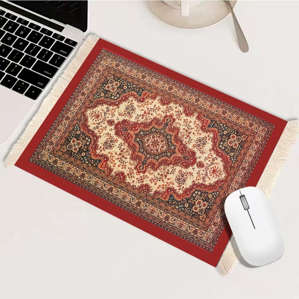 with Tassel Desk Mat Bohemia Computer Table Mat Multifunctional Carpet Mouse Pad  Gaming Setup