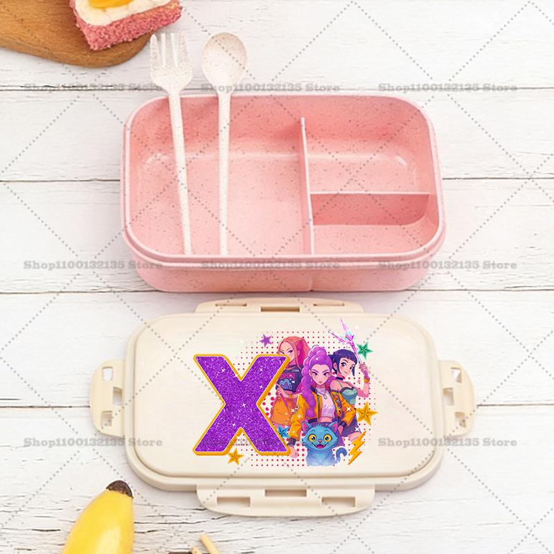 Kpop Loveci Démonů Chlapec Dívka Krabička na oběd Anime Přenosné Bento Boxy Student Hermetická Nádoba na potraviny Jednovrstvá Kapacita Dětský Dárek